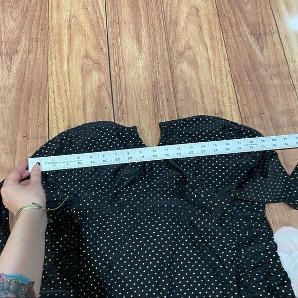 Pure‎ Energy Black Gold Polka Dot Halter One Piece - Picture 7 of 7